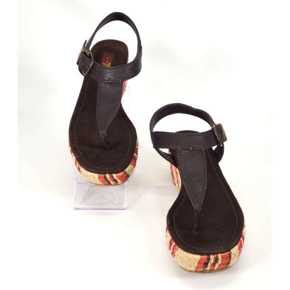 7 for all mankind Women's Multicolor Straw Wedge Sandals Size 6M 1281 - Picture 5 of 12